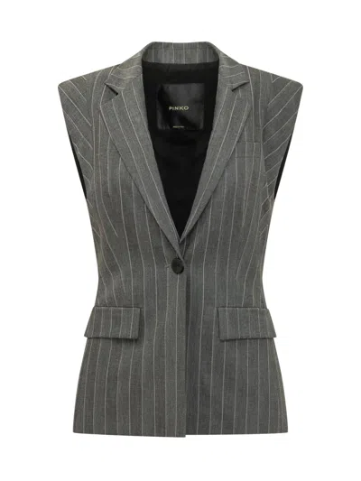 Pinko Genista Wool Jacket Blazer In Mult.grigio Rosa
