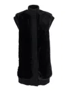 Pinko Genovese Long Faux Fur Vest In Black