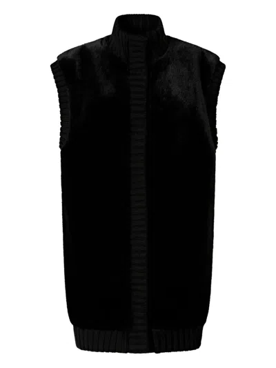 PINKO `GENOVESE` FAUX FUR WAISTCOAT