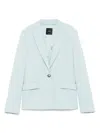Pinko Tailored Jacket With Flap Pockets And Shoulder Pads In Blue