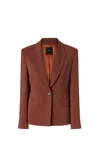 Pinko Gente Single-breasted One Button Jacket In Brown