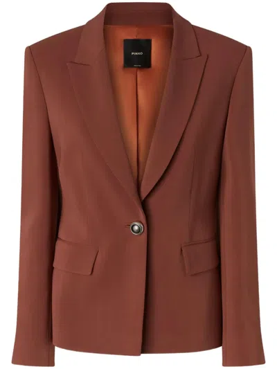 Pinko Gente Single-breasted One Button Jacket In Burgundy