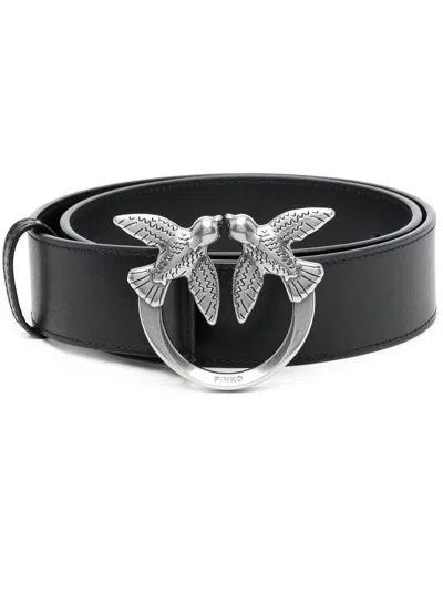 Pinko Genuine Leather Stylish Belt In 黑色