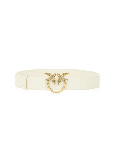 Pinko Genuine Leather Stylish Belt In Neutral