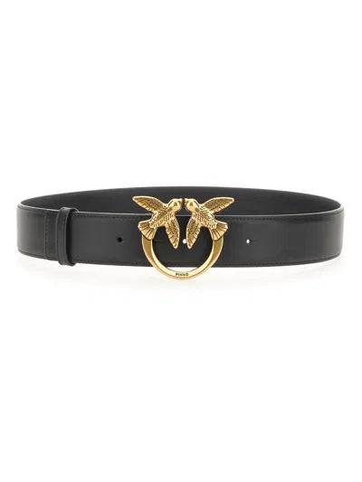 Pinko Genuine Leather Stylish Belt In Black