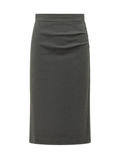 Pinko Genziana Skirt With Textured Finish In Gray