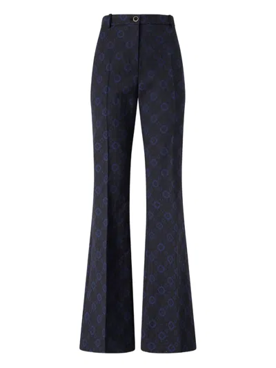 Pinko Geometric-print Trousers In Black