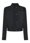 Pinko Georgette Bomber Shirt With Elasticated Drawstring Hem In Black