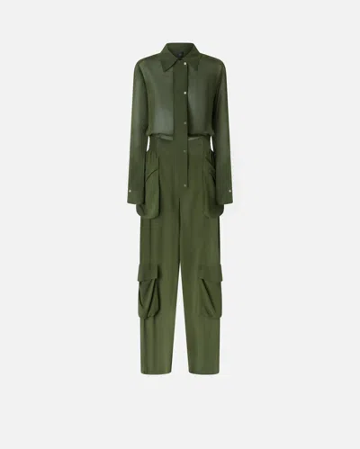 PINKO GEORGETTE JUMPSUIT WITH CARGO POCKETS