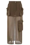 Pinko Invece No Skirt In Georgette In Grey