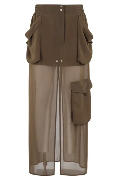 PINKO PINKO GEORGETTE MAXI SKIRT