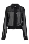 Pinko Black Georgette Crop Shirt With Elastic Waistband