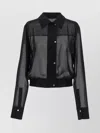 Pinko Black Georgette Crop Shirt With Elastic Waistband