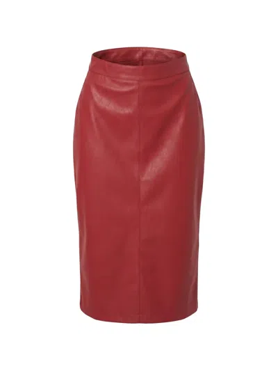 Pinko Gerbera Flap-pocket Slit-detail Midi Skirt In Red