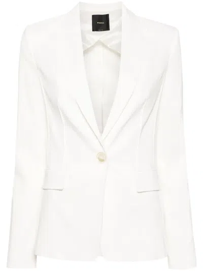 Pinko Single-breasted One Button Jacket With Lapel Collar In White