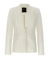 Pinko Ghera Linen-blend Blazer In White