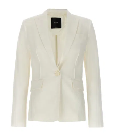 Pinko Ghera Linen-blend Blazer In White
