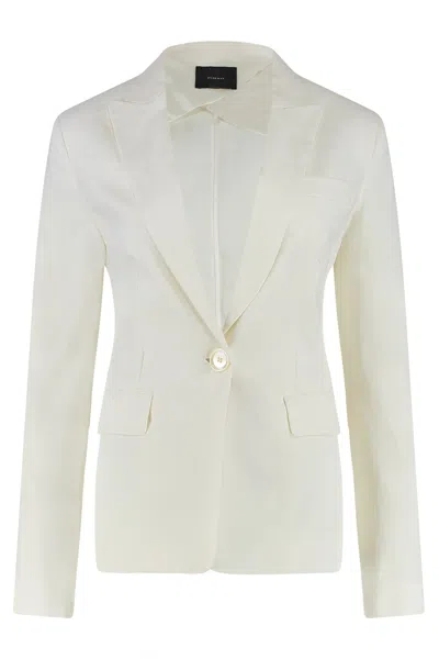 Pinko Ghera Single-breasted One Button Jacket In White