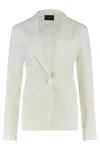 Pinko Single-breasted One Button Jacket With Lapel Collar In White