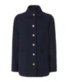 Pinko Oversized Patterned Tweed Jacket In Blue