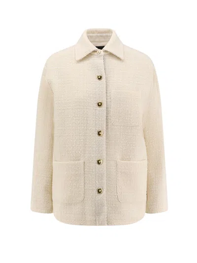 Pinko Ghiacciolo Tweed Jacket In Neutral
