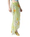Pinko Jupe Midi Plissée À Imprimé Floral In Multi Green Yellow