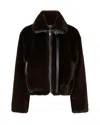 Pinko Brown Fur-effect Blouson Jacket In Brown