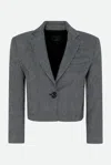 Pinko Houndstooth Cropped Jacket In Grigio