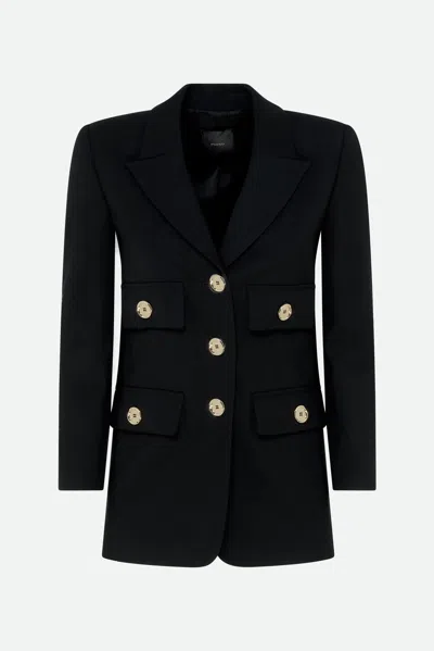 Pinko Glorioso Giacca Double Breasted Blazer In Black