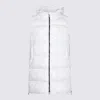 Pinko Quilted Sleeveless Jacket Hood Detail In White