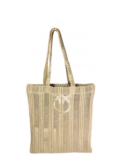 Pinko Easy Tote Bag Rafia In Neutral