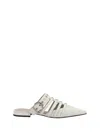 Pinko Pointed-toe Buckle Detailed Slip-on Slides In Milk