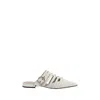 Pinko Pointed-toe Buckle Detailed Slip-on Slides In White