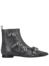 Pinko Gianira Leather Boots In Black