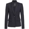 Pinko Shawl-lapel Twill Blazer In Black