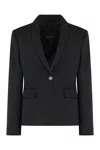 Pinko Giappone Single-breasted One Button Jacket In Black