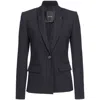 Pinko Shawl-lapel Twill Blazer In Black