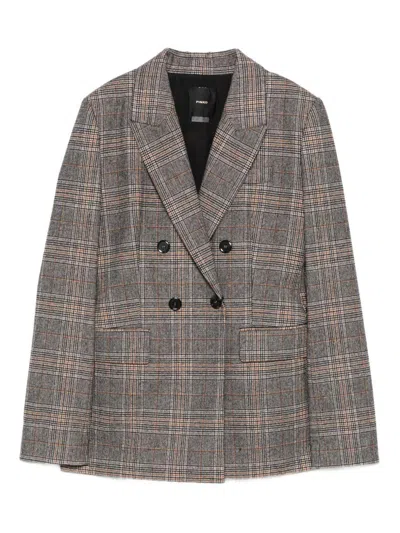 PINKO 'GINEVRA' DOUBLE-BREASTED BLAZER WITH CHECK PATTERN PINKO