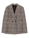 Pinko Checked Double-breasted Fitted Jacket In Multi