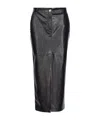 Pinko High Waist Metallic Finish Skirts With Back Slit In Black