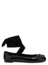 Pinko Black Ballerinas With Black Ribbon In Leather Woman