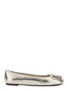 Pinko Ballet Flats Carla Argento Calf Leather In Metallic