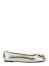 Pinko Ballet Flats Carla Argento Calf Leather In Grey