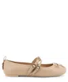 Pinko Gioia 09 Leather Ballerinas In Beige