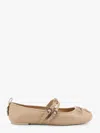 Pinko Gioia 09 Leather Ballerinas In Beige