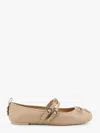 Pinko Gioia 09 Leather Ballerinas In Beige