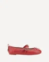 Pinko Nappa Leather Ballet Flats With Straps And Bow