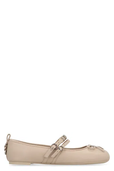 PINKO GIOIA LEATHER BALLET FLATS
