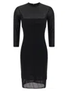 Pinko Dress Featuring Sheer Panel And 3/4 Sleeves In Black