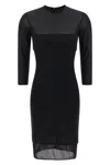 Pinko Dress Featuring Sheer Panel And 3/4 Sleeves In Black